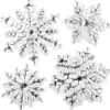 Relief-Sticker in Metallic-Optik, Eiskristalle 1, 18cm x 17,5cm