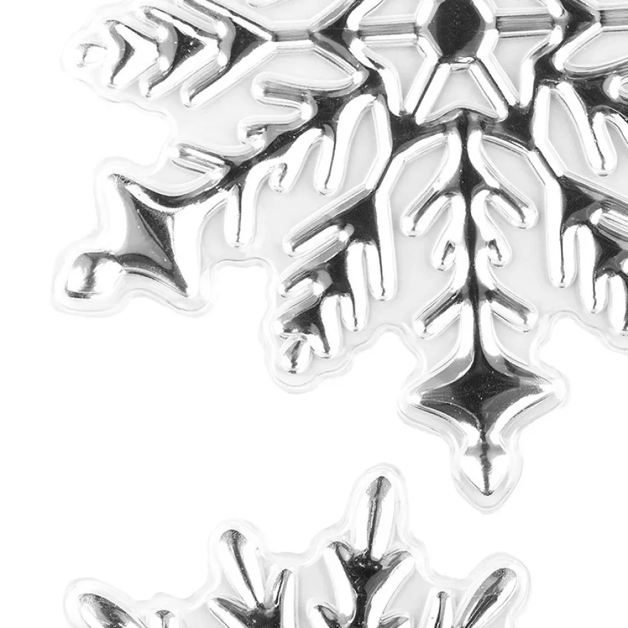 Relief-Sticker in Metallic-Optik, Eiskristalle 1, 18cm x 17,5cm