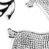 Relief-Sticker in Metallic-Optik, Rentier 2, 18cm x 17,5cm, silber