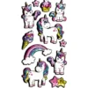 Relief-Sticker in Metallic-Optik, Einhörner 2, 17,5cm x 9,5cm