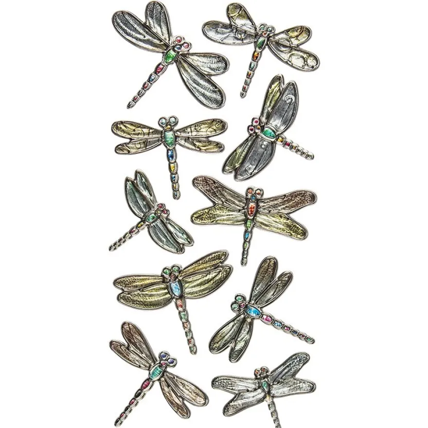Relief-Sticker Nostalgie, Libellen, 17,5cm x 9cm