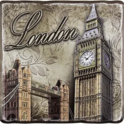 Relief-Sticker, Nostalgie London, 18 cm x 17,5 cm