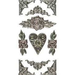 Relief-Sticker Nostalgie, Ornamente & Ecken 2, 17,5cm x 9cm