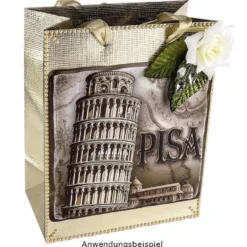Relief-Sticker, Nostalgie Pisa, 18 cm x 17,5 cm