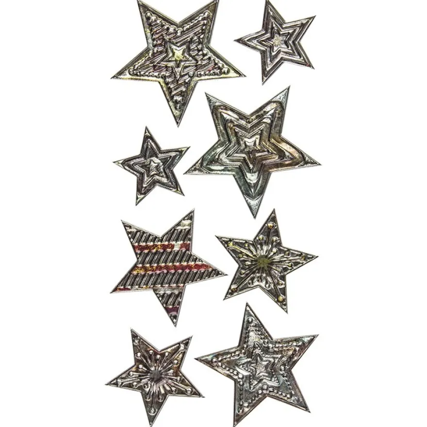 Relief-Sticker Nostalgie, Sterne, 17,5cm x 9cm