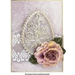 Relief-Sticker, Ostereier 2, DIN A4, metallic-hellgold, selbstklebend