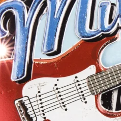 Relief-Sticker, Retro Music, 18cm x 17,5cm, mit LED-Beleuchtung