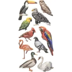 Relief-Sticker, Vögel, 17,5cm x 9cm