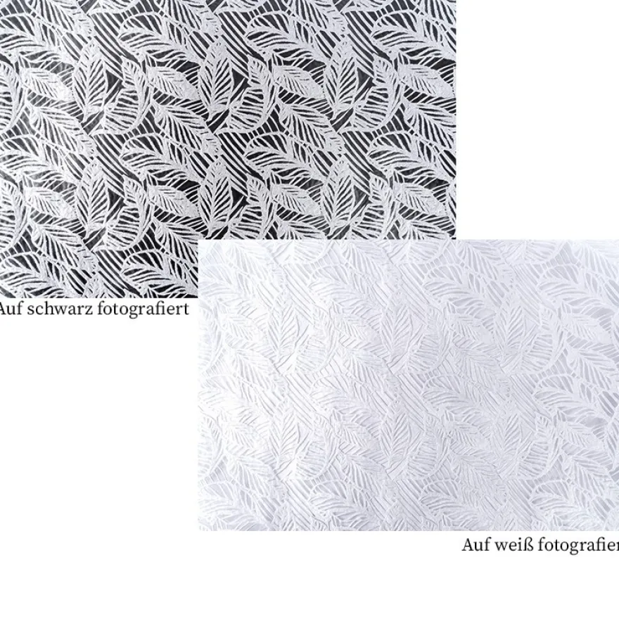 Relief-Vlies Deluxe, Blätter, 30cm breit, 5m lang, silbergrau