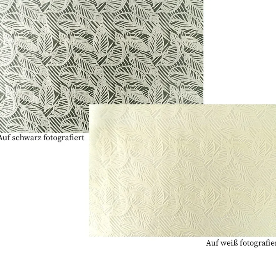 Relief-Vlies Deluxe, Blätter, 30cm breit, 5m lang, naturweiß
