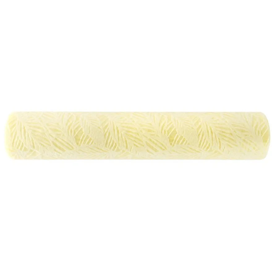 Relief-Vlies Deluxe, Blätter, 30cm breit, 5m lang, naturweiß