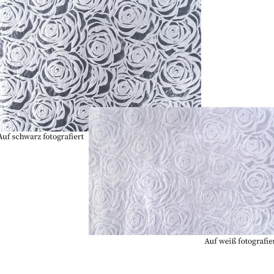 Relief-Vlies Deluxe, Rosen, 30cm breit, 5m lang, auf Rolle, silbergrau