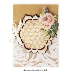 Relief-Vlies Deluxe, Rosen, 30cm breit, 5m lang, auf Rolle, weiß