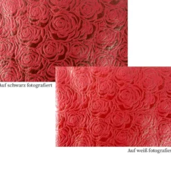 Relief-Vlies Deluxe, Rosen, 30cm breit, 5m lang, auf Rolle, weinrot