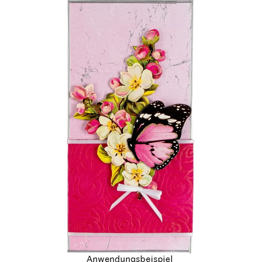 Relief-Vlies Deluxe, Rosen, 30cm breit, 5m lang, auf Rolle, weinrot