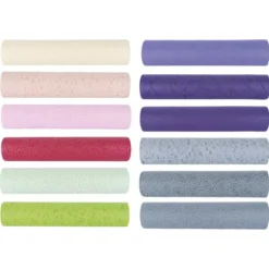 Relief-Vliese Deluxe, Sortierung 1, je 30cm breit, 5m lang, versch. Designs & Farben, 12 Rollen