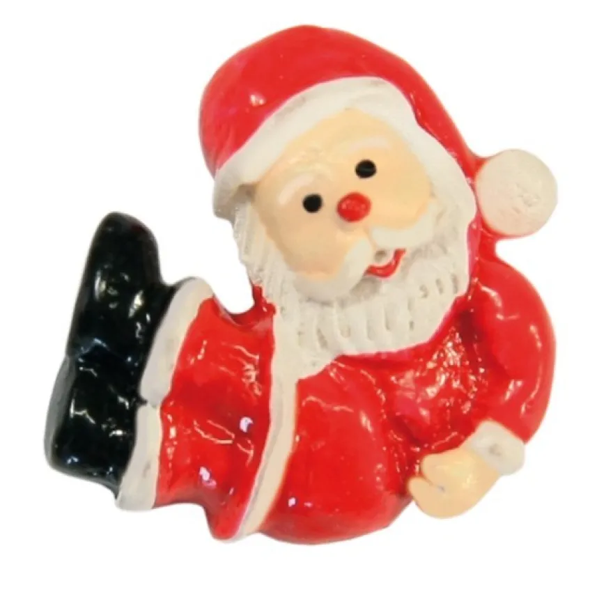 Relief-Weihnachtsmänner, liegend, 2 x 2 cm, 10 Stück