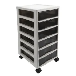 Rollcontainer mit 6 Schubladen, 34,3cm x 26,8cm x 64,5cm