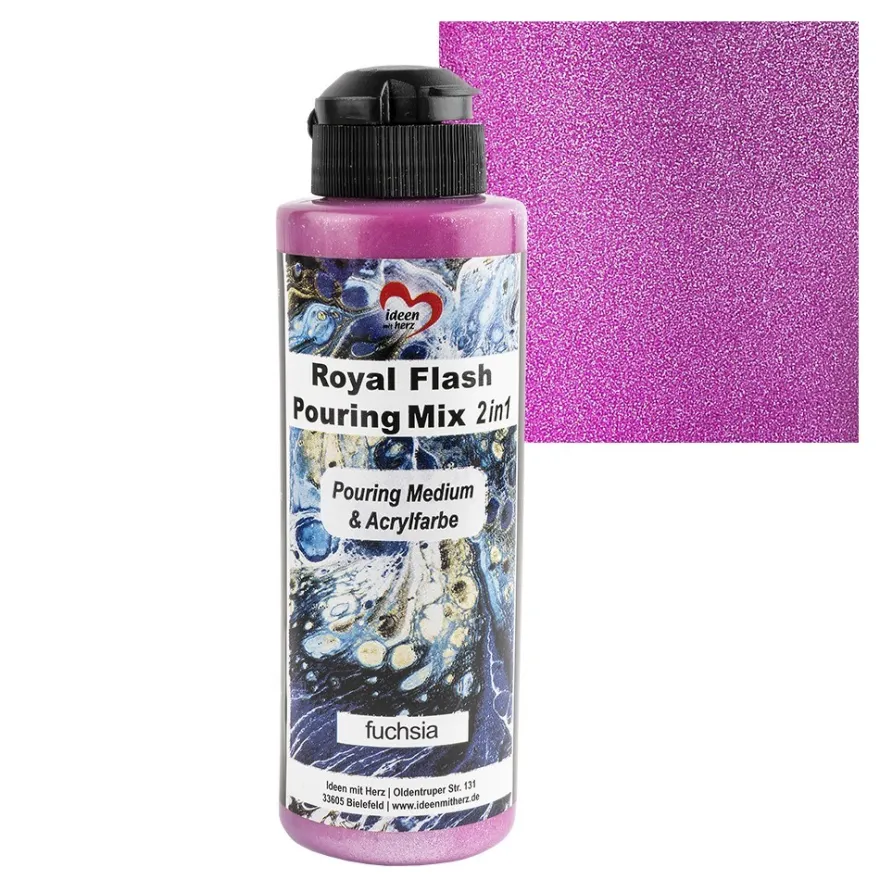 Royal Flash Pouring Mix, 2 in 1, Pouring Medium & Acrylfarbe, fuchsia, 180ml