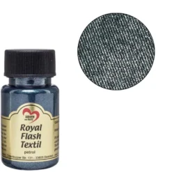 Royal Flash Textil, Glitzer-Metallic-Farbe, 50 ml, petrol