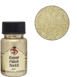 Royal Flash Textil, Glitzer-Metallic-Farbe, 50 ml, gold