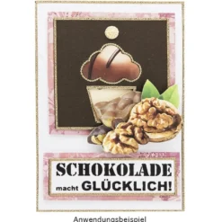 Rubbel-Transferbogen, Schoko-Texte, 10cm x 30cm, 10 Bogen