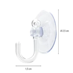 Saugnäpfe mit Haken, Saugnapf: Ø 2,5cm, transparent, 20 Stück