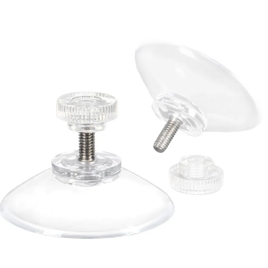Saugnäpfe mit Rändelmutter, Ø4cm, Tragkraft 1kg, transparent, 8 Stück