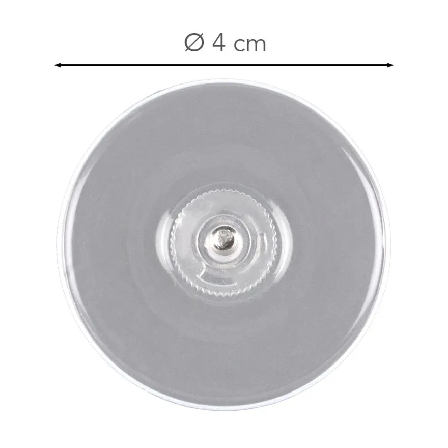 Saugnäpfe mit Rändelmutter, Ø4cm, Tragkraft 1kg, transparent, 8 Stück