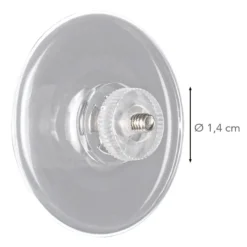 Saugnäpfe mit Rändelmutter, Ø4cm, Tragkraft 1kg, transparent, 8 Stück