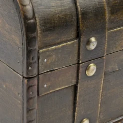 Schatztruhen, lasiertes Holz, mit Metall-Klappverschluss, 3 verschiedene Größen, 3 Stück