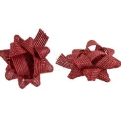 Schleifen Jute, Ø 5cm, rot, selbstklebend, 6 Stück