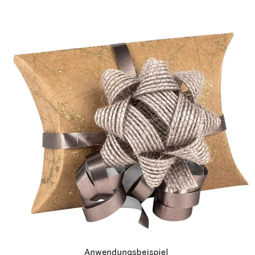 Schleifen Jute, Ø 5cm, taupe, selbstklebend, 6 Stück