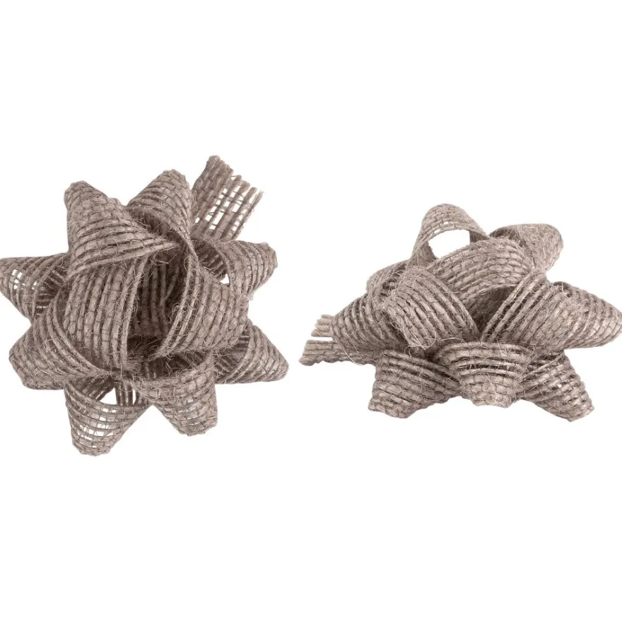 Schleifen Jute, Ø 5cm, taupe, selbstklebend, 6 Stück