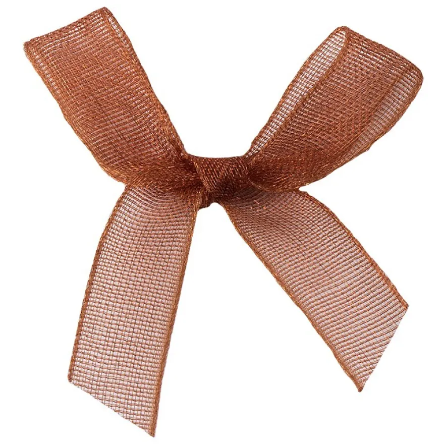 Schleifen, Organza, Bandbreite 7mm, 50 Stück, mahagoni