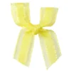 Schleifen, Organza/Satin, Bandbreite 10mm, 50 Stück, gelb