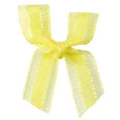 Schleifen, Organza/Satin, Bandbreite 10mm, 50 Stück, gelb