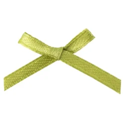 Schleifen, Satin, Bandbreite 3mm, 50 Stück, hellgrün