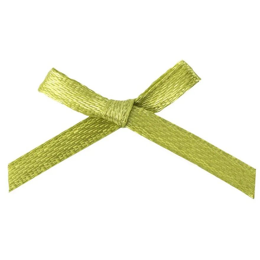 Schleifen, Satin, Bandbreite 3mm, 50 Stück, hellgrün