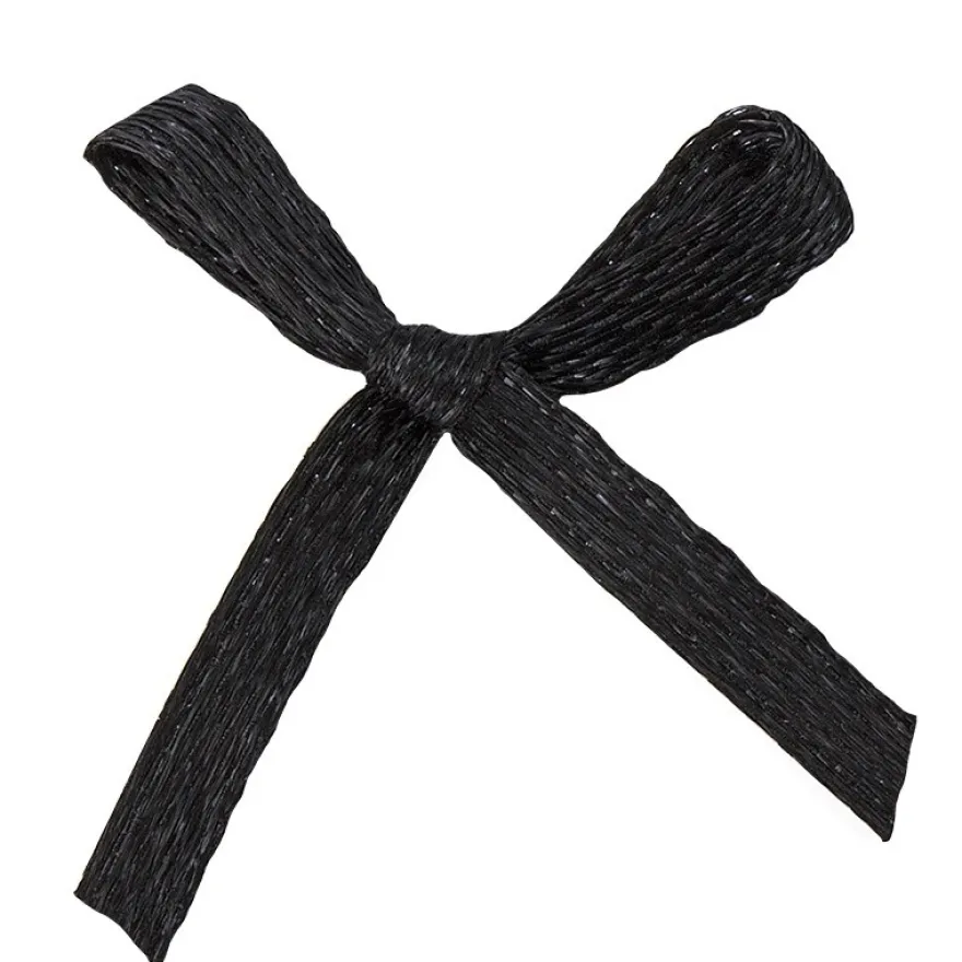 Schleifen, Satin, Bandbreite 3mm, 50 Stück, schwarz