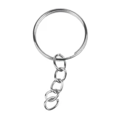 Schlüsselringe mit Kette, Ø2,5cm, 5cm lang, inkl. Spaltringe & Verbindungsringe, 180-teilig