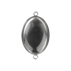 Schmuckanhänger & Cabochons, oval, mit 2 Ösen, 22mm x 30mm, mit passenden Cabochons, 5 StücK