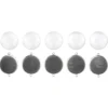Schmuckanhänger & Cabochons, rund, mit 2 Ösen, Ø27mm, mit passendem Cabochons, Ø25mm, klar, 5 Stück