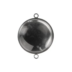 Schmuckanhänger & Cabochons, rund, mit 2 Ösen, Ø27mm, mit passendem Cabochons, Ø25mm, klar, 5 Stück