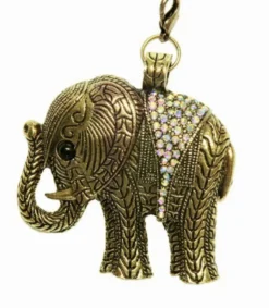 Schmuckanhänger Elefant, 5,9 x 5,4 cm, messingfarben