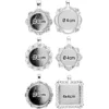 Schmuckanhänger, Rohlinge, Design 4, versch. Designs & Größen, silber, 6 Stück