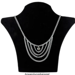 Schmuck-Gliederkette, 10m lang, 3,5mm breit, silber