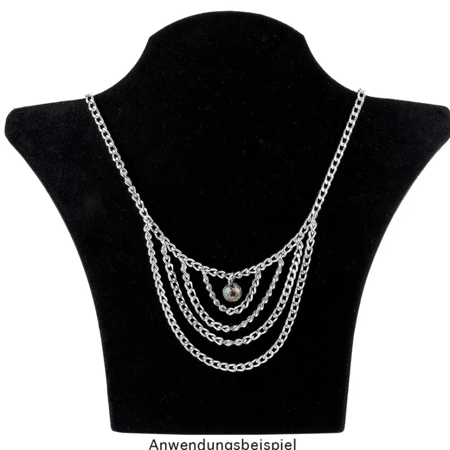 Schmuck-Gliederkette, 10m lang, 3,5mm breit, silber