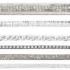 Schmuck Lederbänder, 50cm lang, verschiedene Designs, silber, 6 Stück