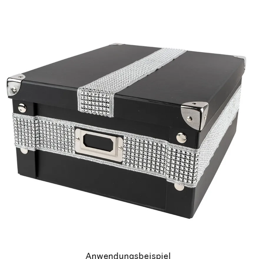 Schmucknetz-Band, 4,3cm breit, 1,5m lang, silber